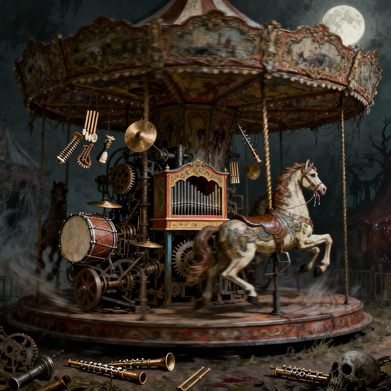 The merry-go-round was running, yes, but...
It was running b...