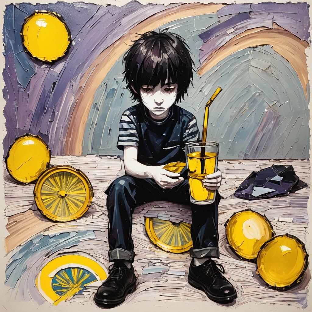 Distorted Reflections: Surreal Face in Shattered Mirror