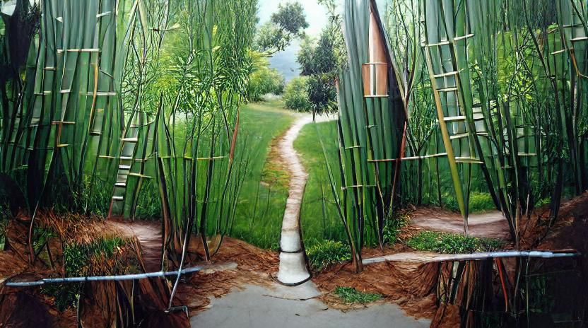 path through bamboo forest