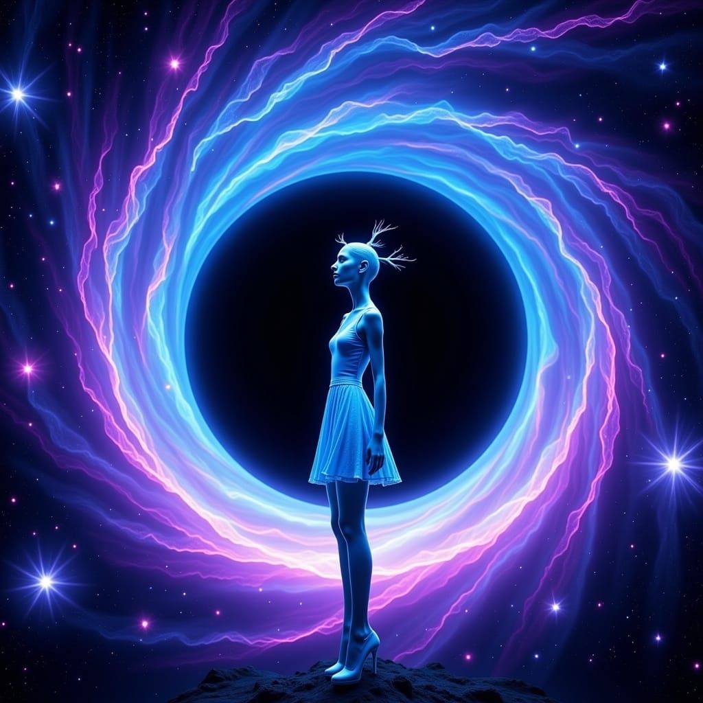 Opalescent Being Gazes into Cosmic Void