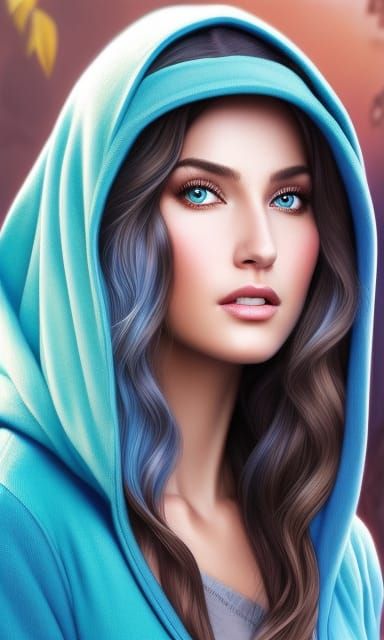 Princess with Hoodie: Hyperrealistic Digital Art Portrait
