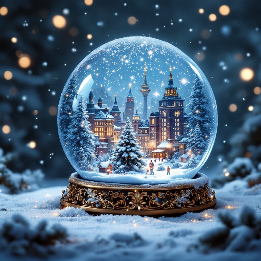 New Year's Eve Snow Globe Matte Painting