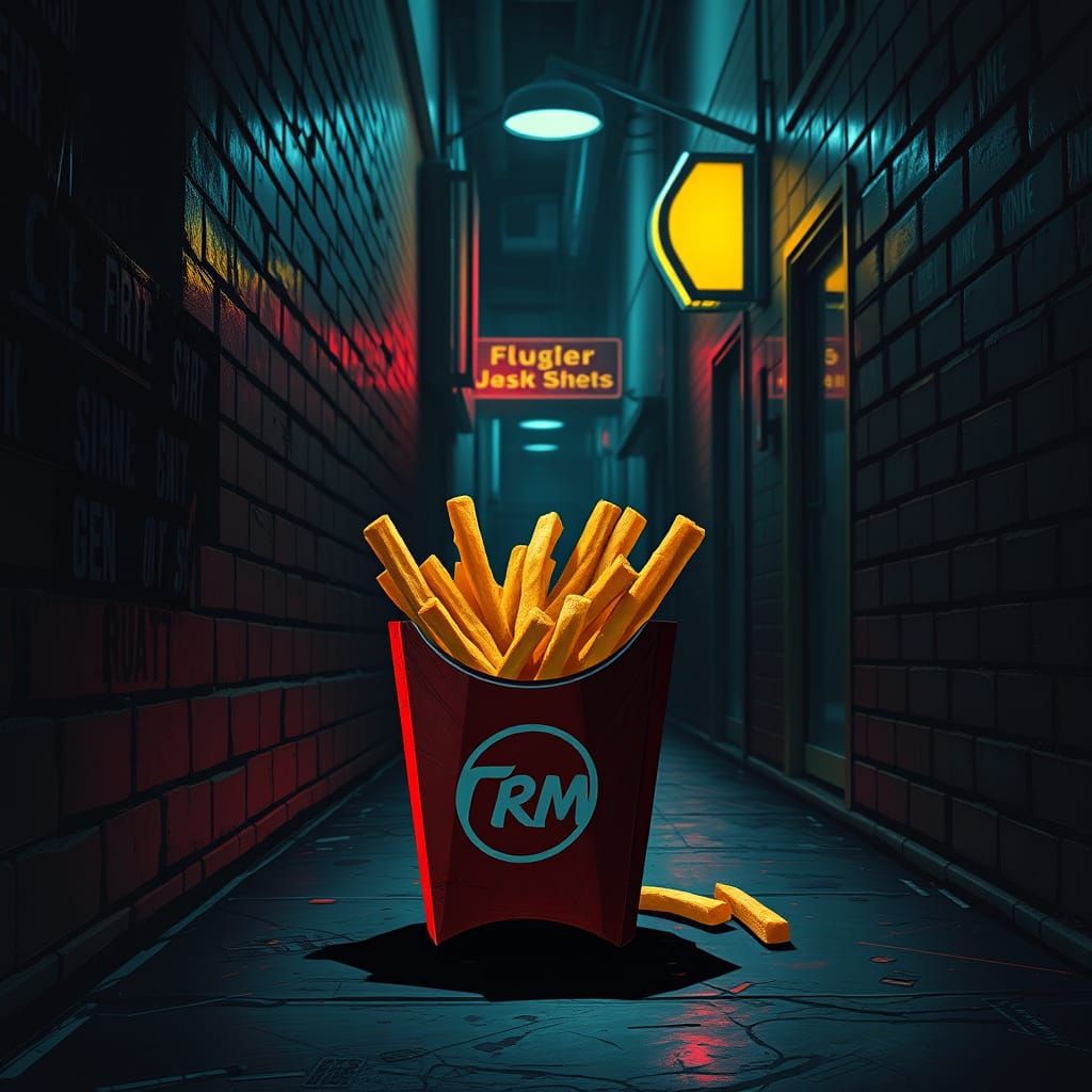Dystopian Fries in Cyberpunk Alley