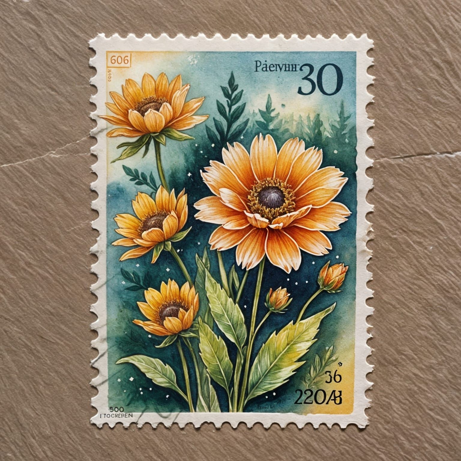 AI-Generated Postage Stamp