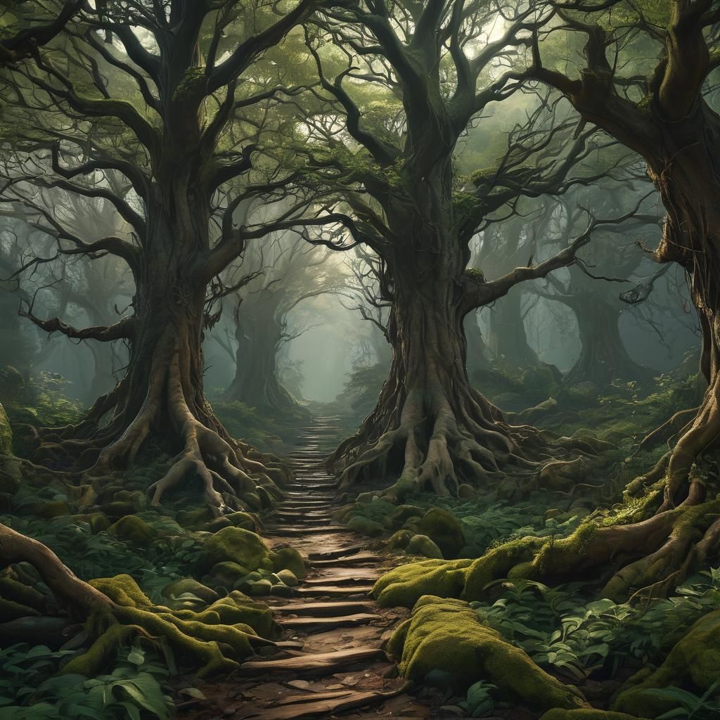 Grim Dark Forest Pathway Concept Art