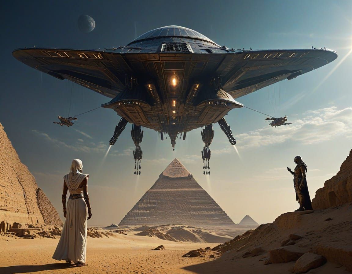 Egyptian Priest Greets Alien Visitors in Fifth Element Style