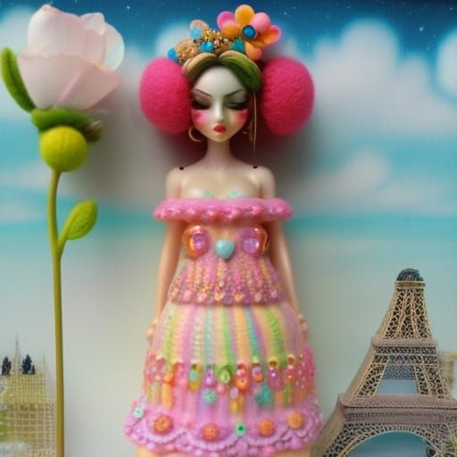 Plush Yarn Amigurumi Munny: Hyperdetailed Matte Painting