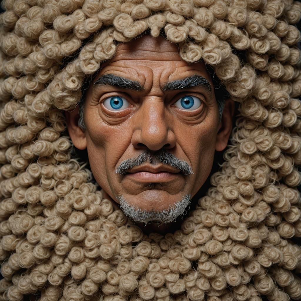 Felt Puppet Close-Up Portrait in Studio Lighting