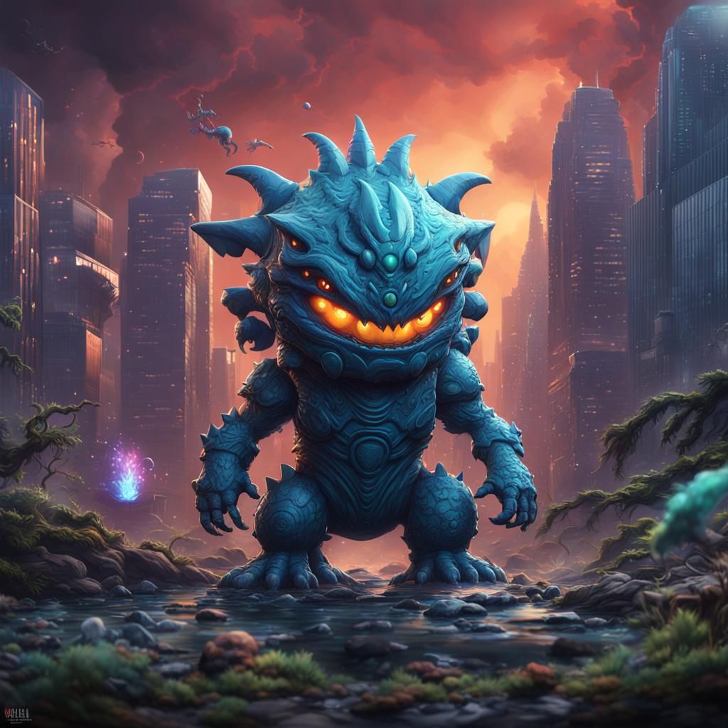 Chibi Kaiju Extraterrestrial Fantasy Art