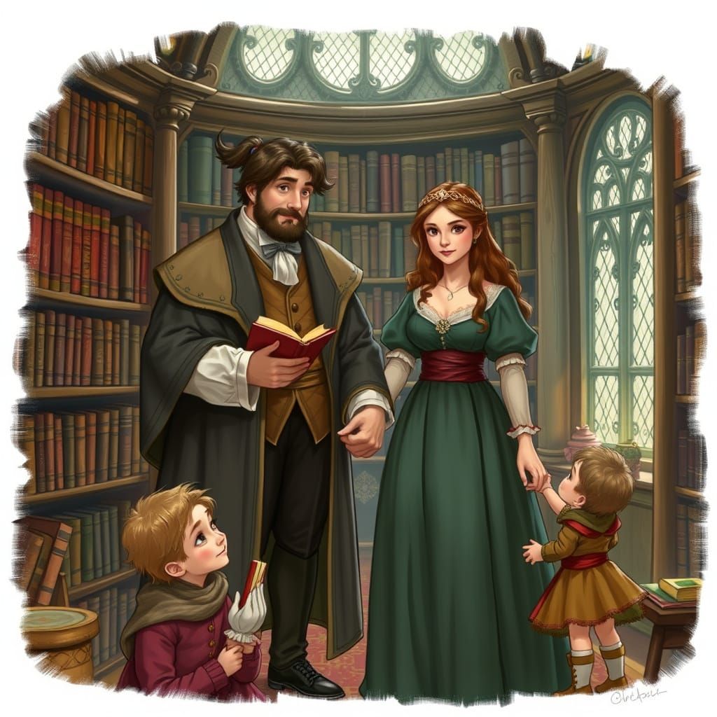 Samwell Tarly and Gilly in Cozy Library Scene