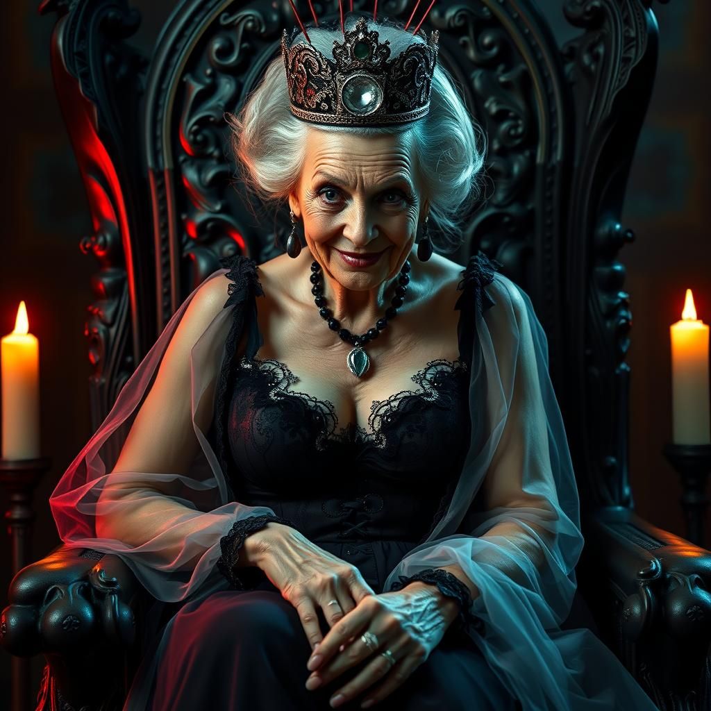 Ominous Granny Queen in Pop Art Screen Print Style