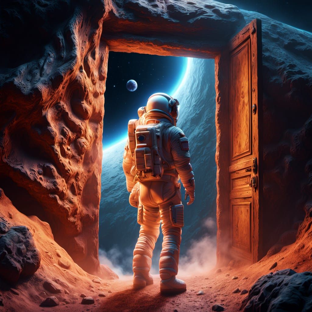 Astronaut Finds Carved Door on the Moon