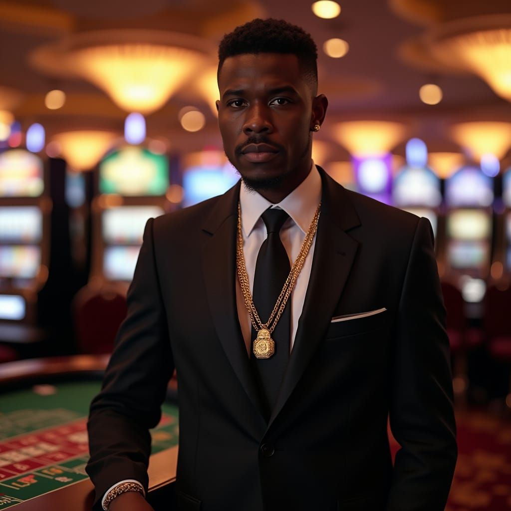 Black Man in Suit at Craps Table