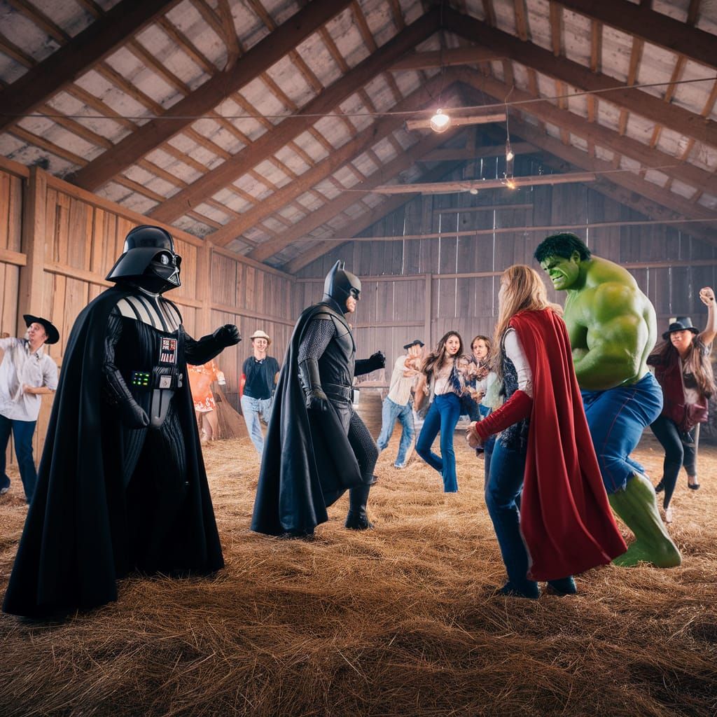 Superhero Square Dance in Photorealistic 8K 3D