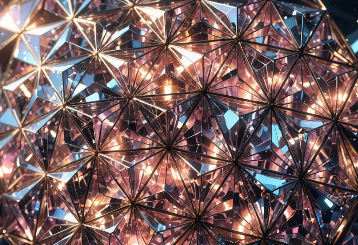 Futuristic Crystal Geometry in 3D Anime Art