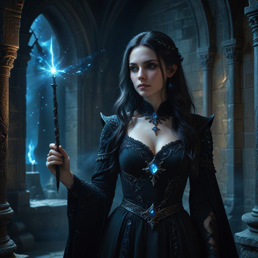 Ethereal Goddess in Dark Fantasy Gothic Style