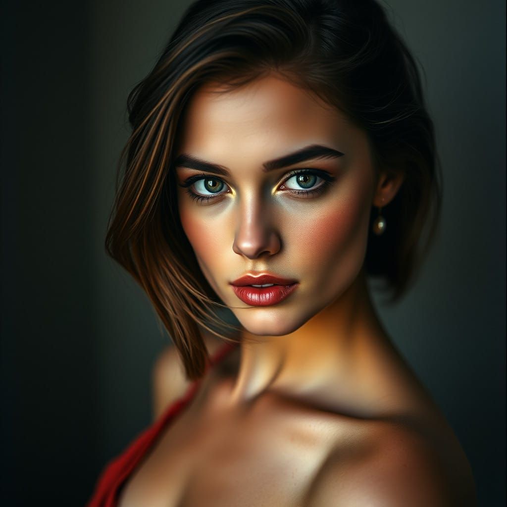 Enchanting Woman Captured in Cinematic Stillness