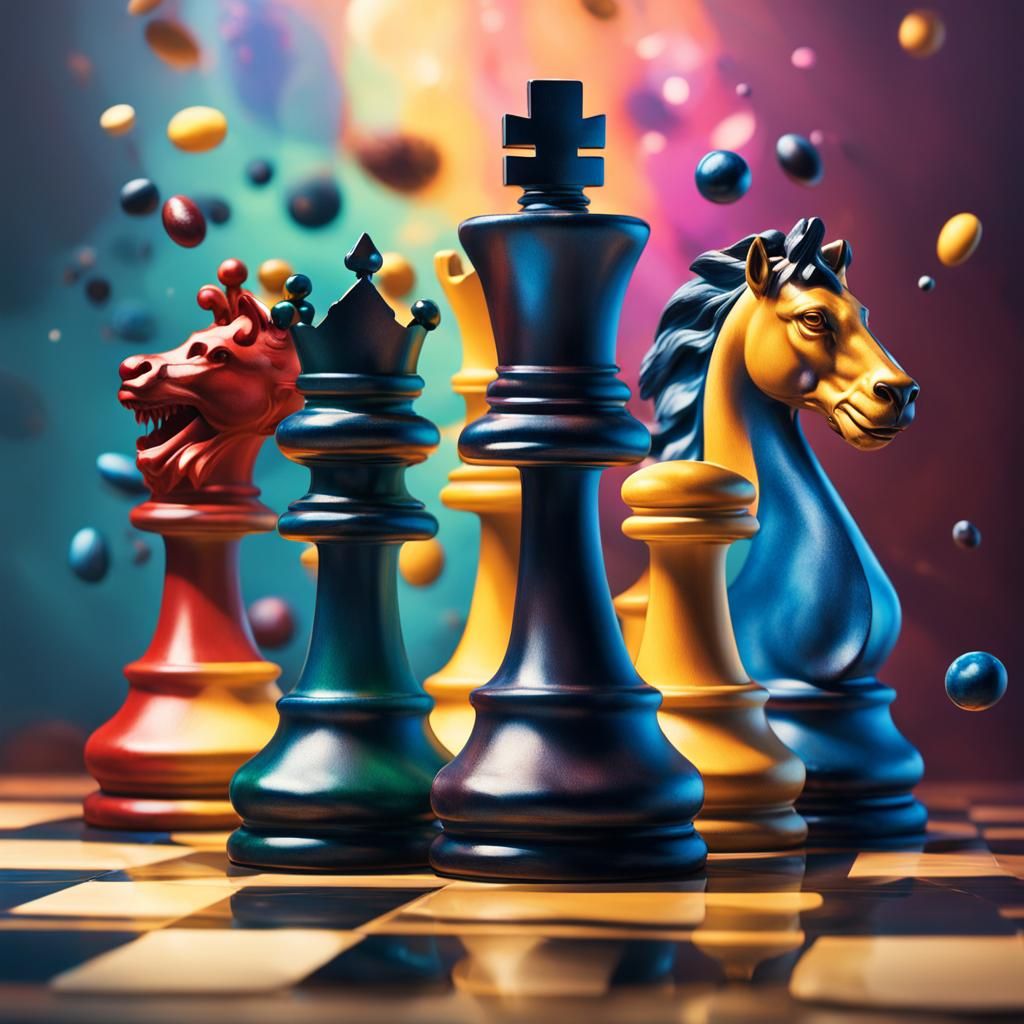 Hyperrealistic Living Chess Pieces Concept Art