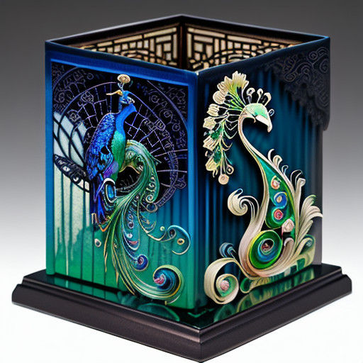 Psychedelic Art Nouveau Rococo Dreamcore Peacock