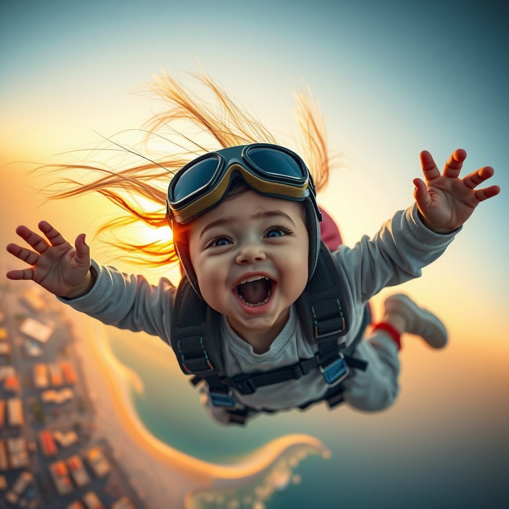 Skydiving - Adorable Baby