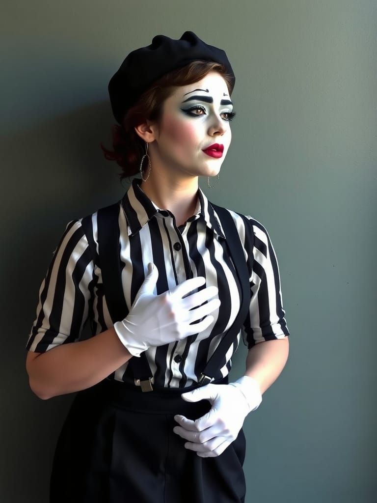 French Mime woman