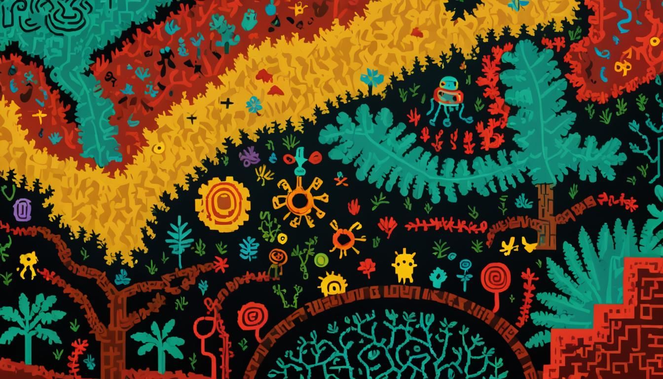 Jungle Mystery with Aztec Gods in Pixel Art