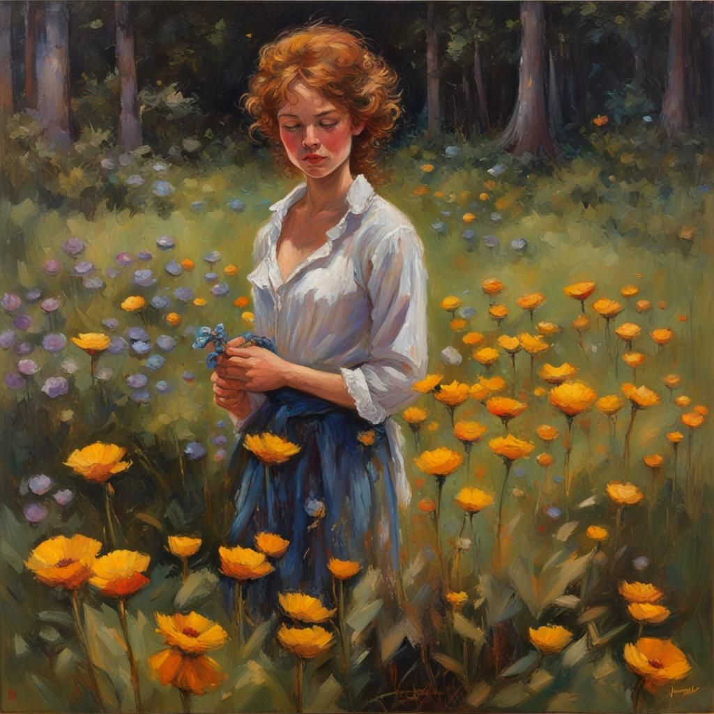 Melancholy Spring: An Oil Painting Inspired by Longing