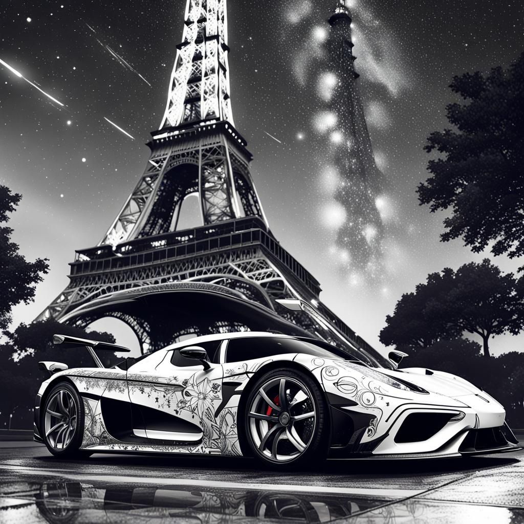 black and white koenigsegg jesko in France