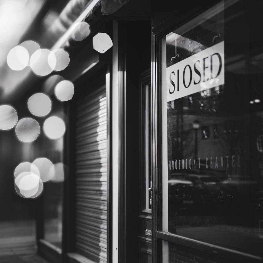 Closed Storefront in Dreamy Bokeh Photograph