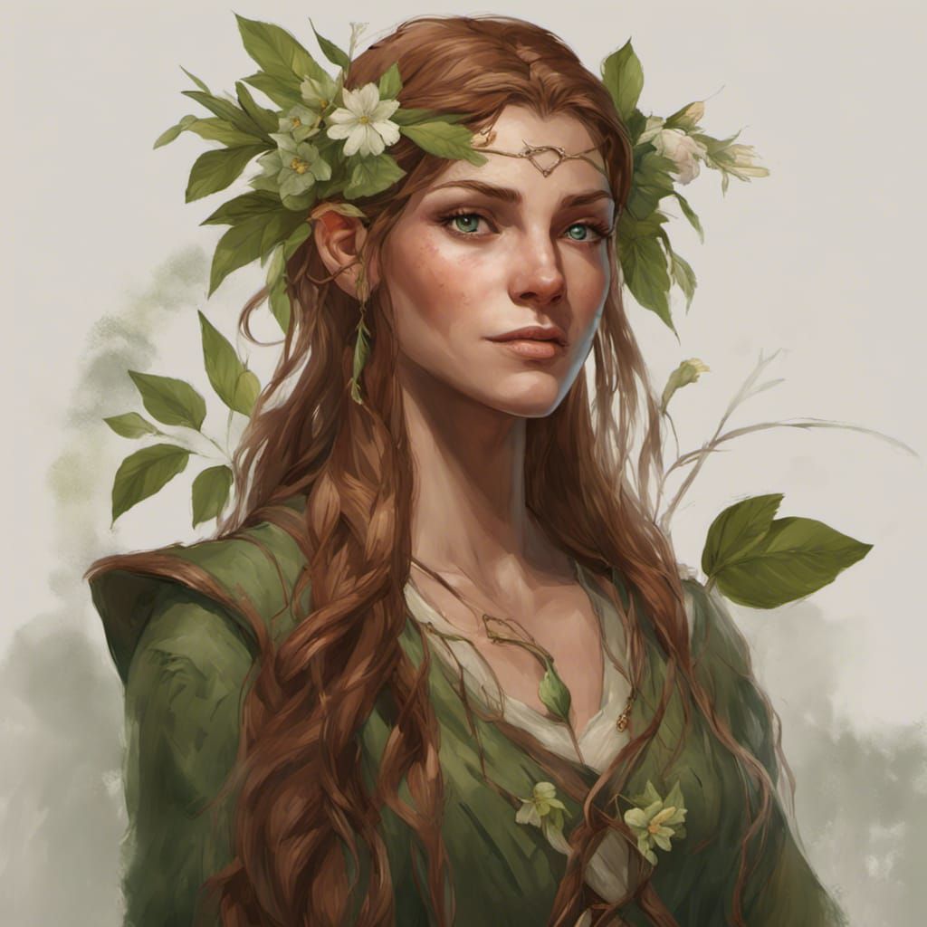 Enchanting Wood Elf Portrait in Hyperdetailed Style