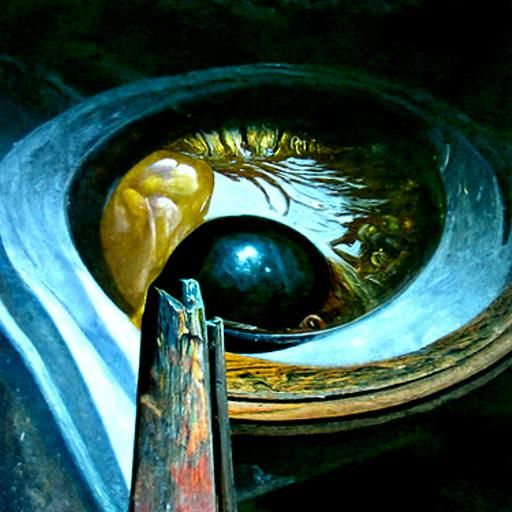 Intense Gaze: Oil Painting in Gurney Style