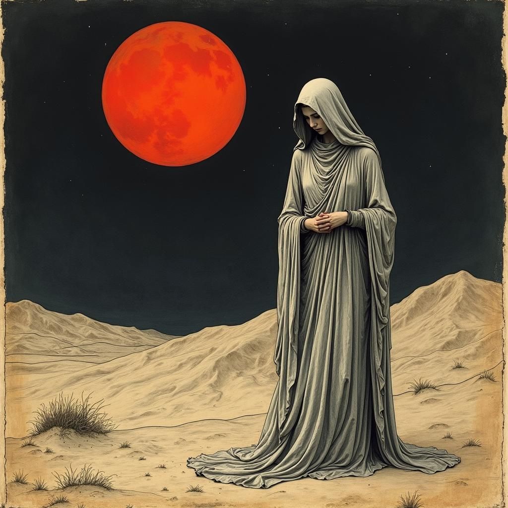 Mary Magdalene Under Blood Red Moon