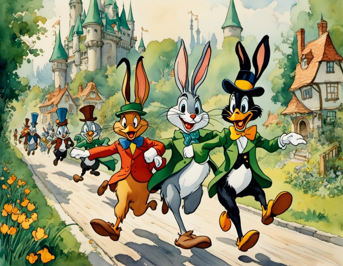 Bugs Bunny and Daffy Duck Race in Emerald City