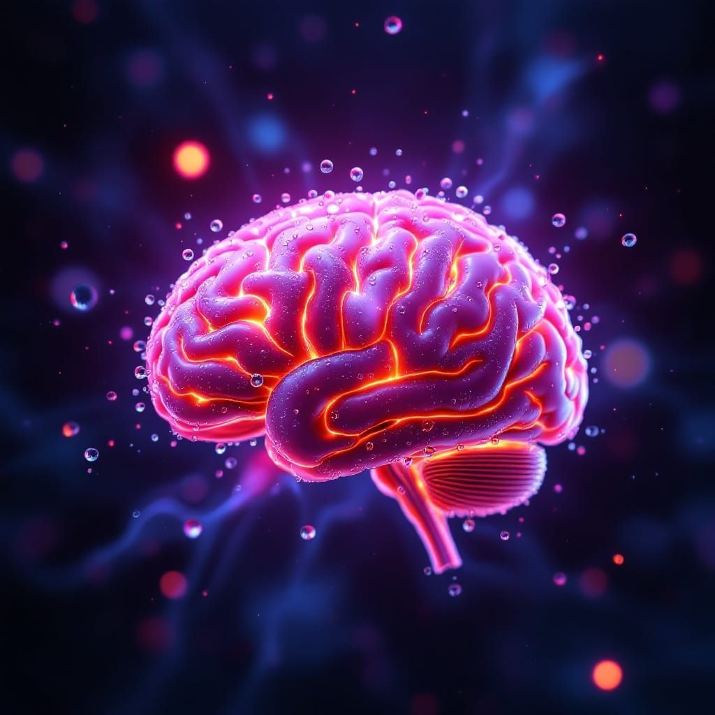Majestic 3D Human Brain in Ethereal Aura