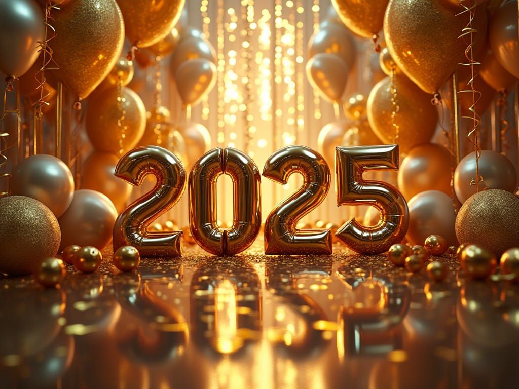 Sleek Futuristic New Year's Eve Celebration in 2025