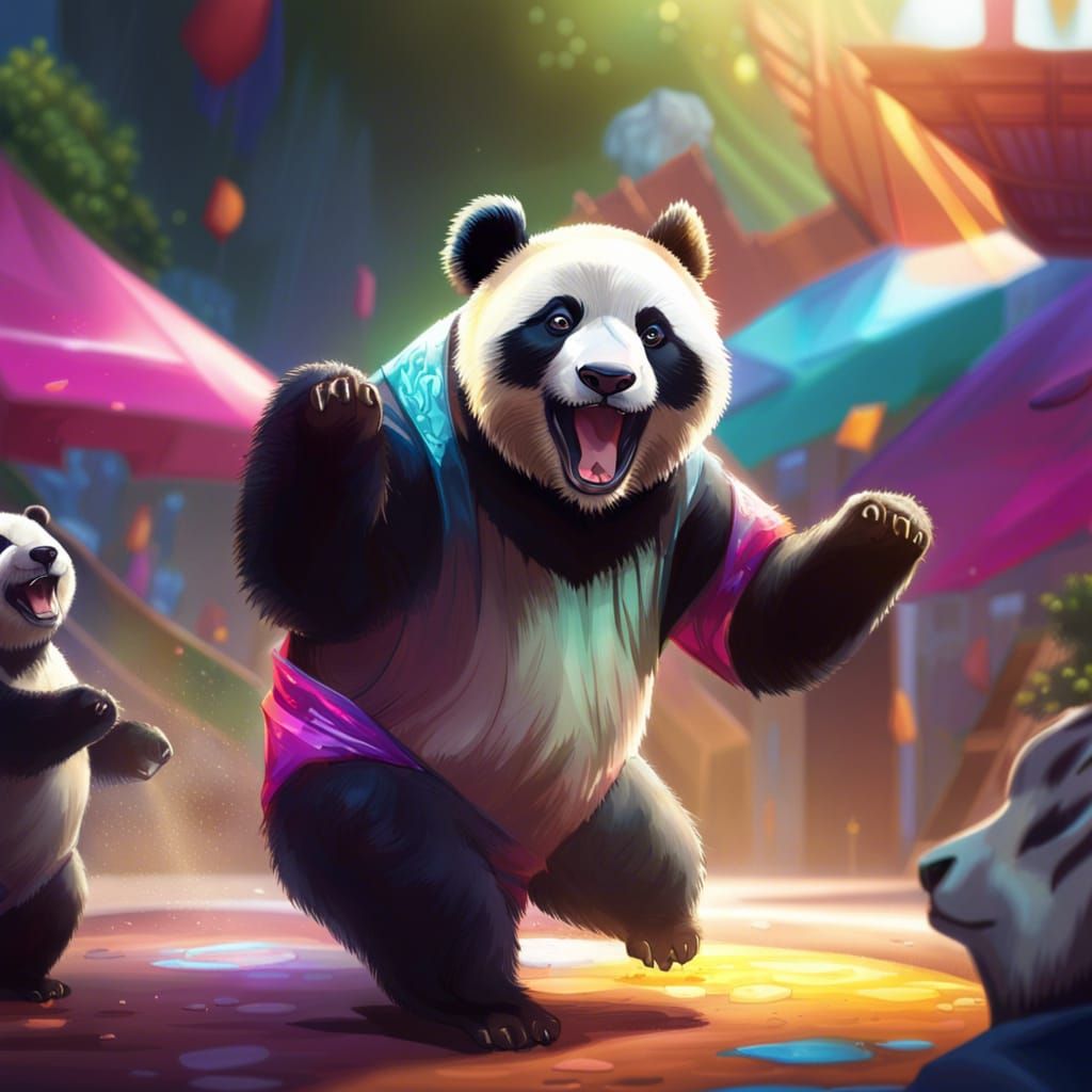 Tap dancing panda