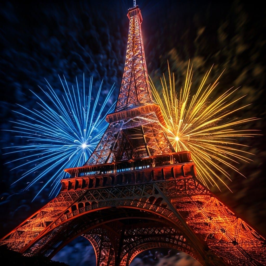 Paris Olympics Closing Ceremony Fireworks Display