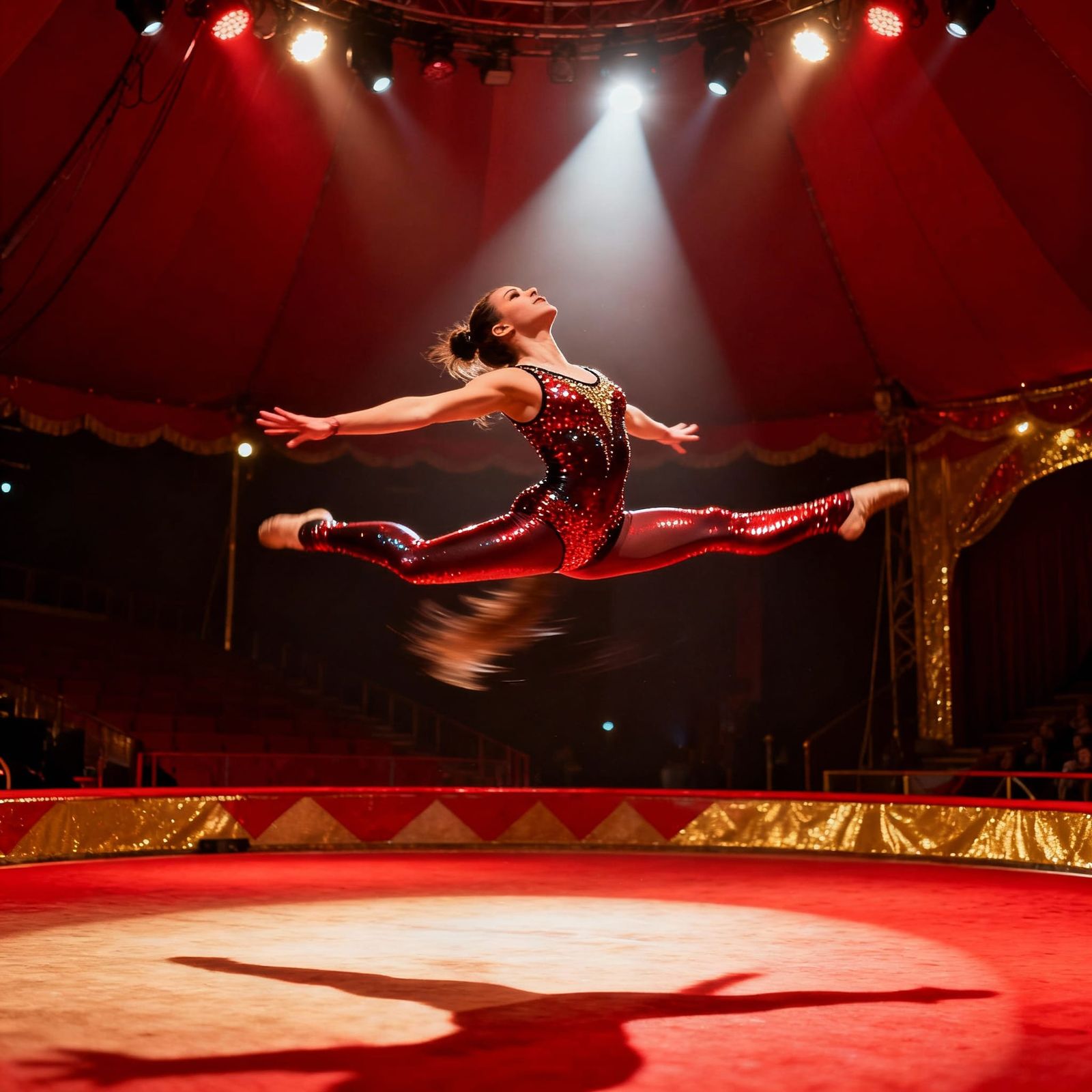 Circus Artist Female Performing Acrobatics with Grace