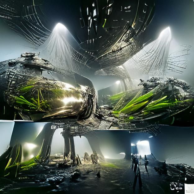 Alien Spaceship Concept Art in 8k Resolution