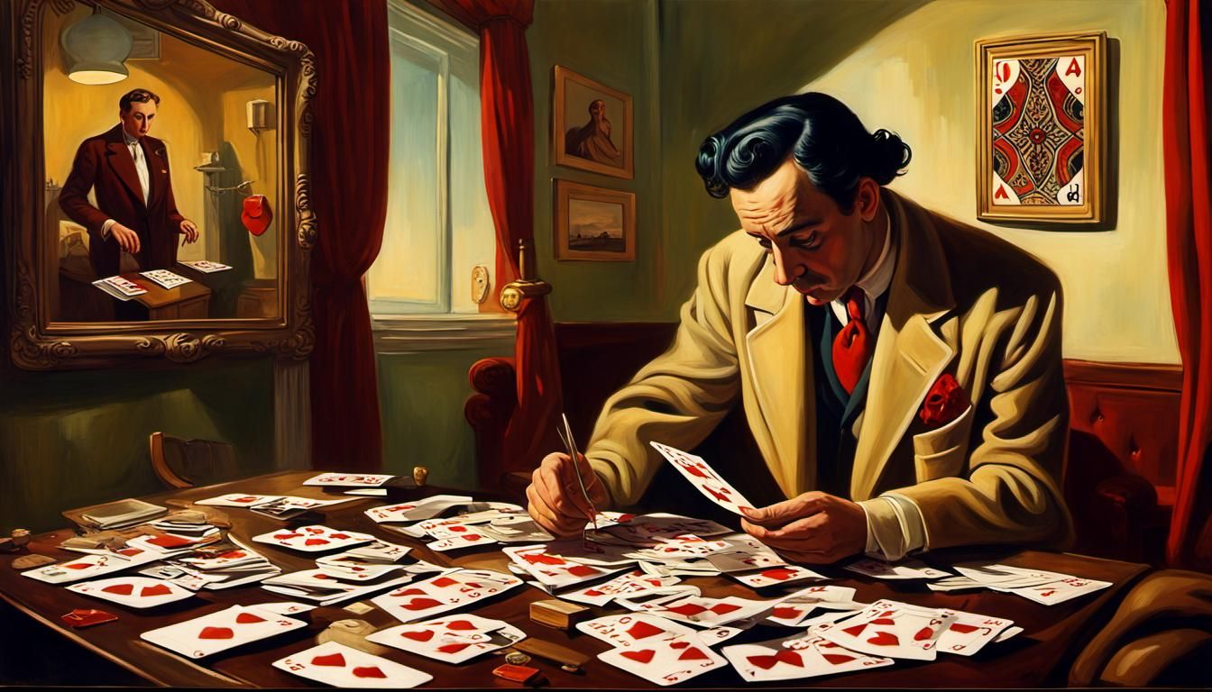 Film Noir Detective Finds Queen of Hearts Card