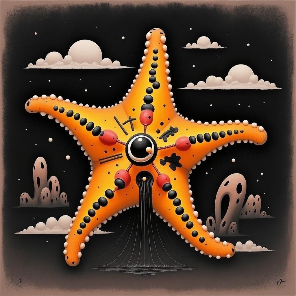 Stylized Starfish: Digital Rendering