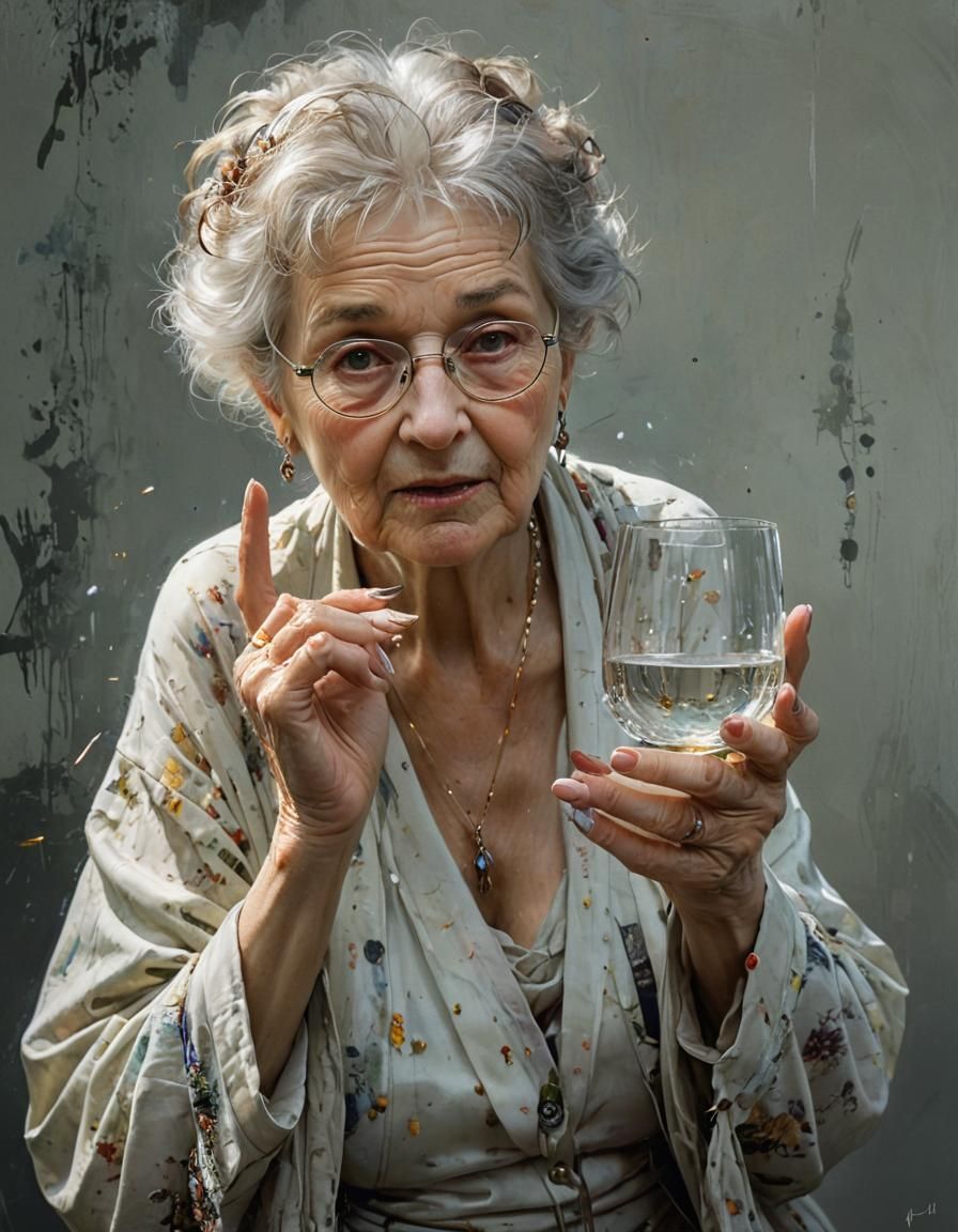 Detailed Portrait of a Spritely Grandma