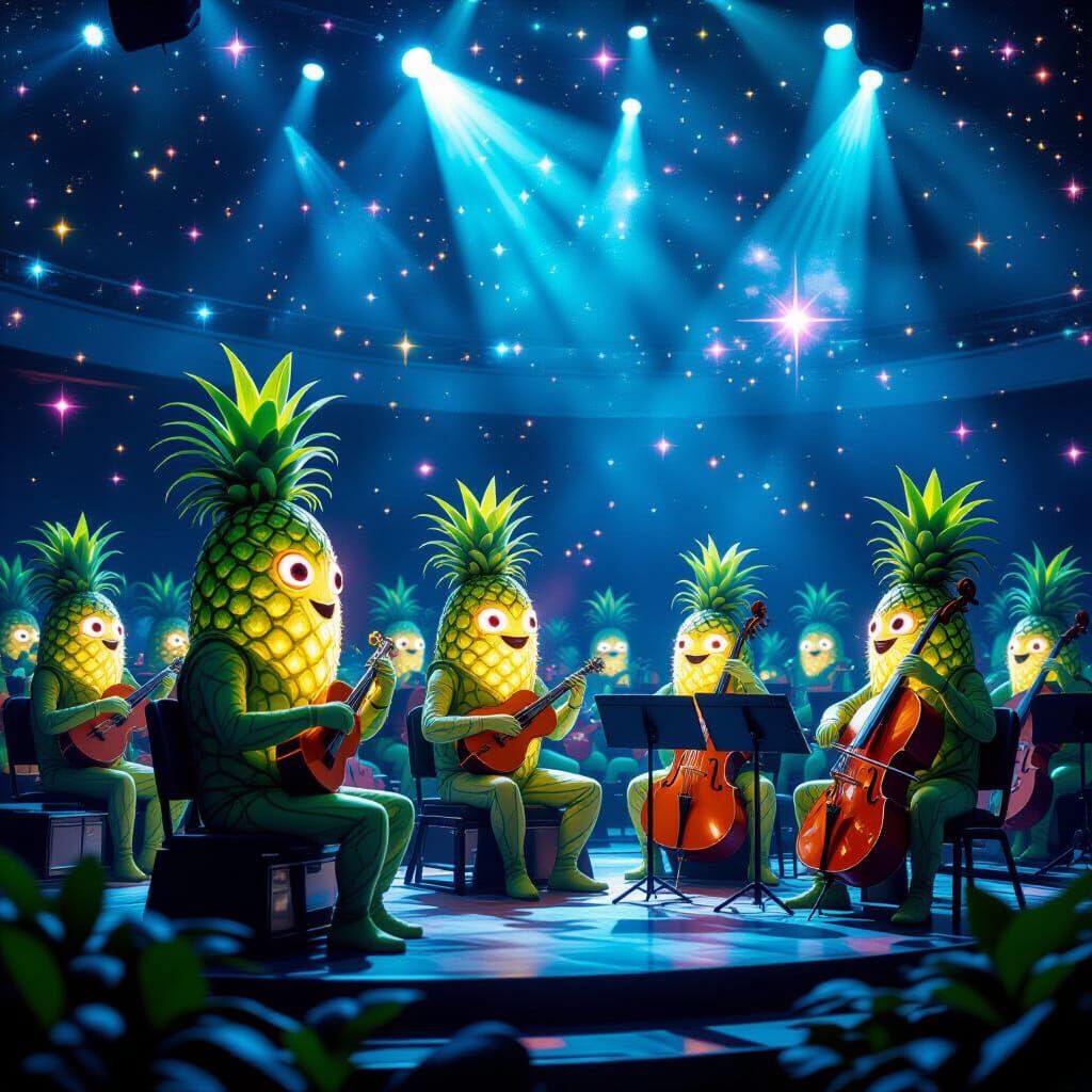 Alien Vegetables Perform Cosmic Symphony in Nebula Amphithea...