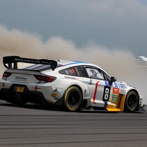 Drift Race Car Action Shot with Dynamic Bokeh