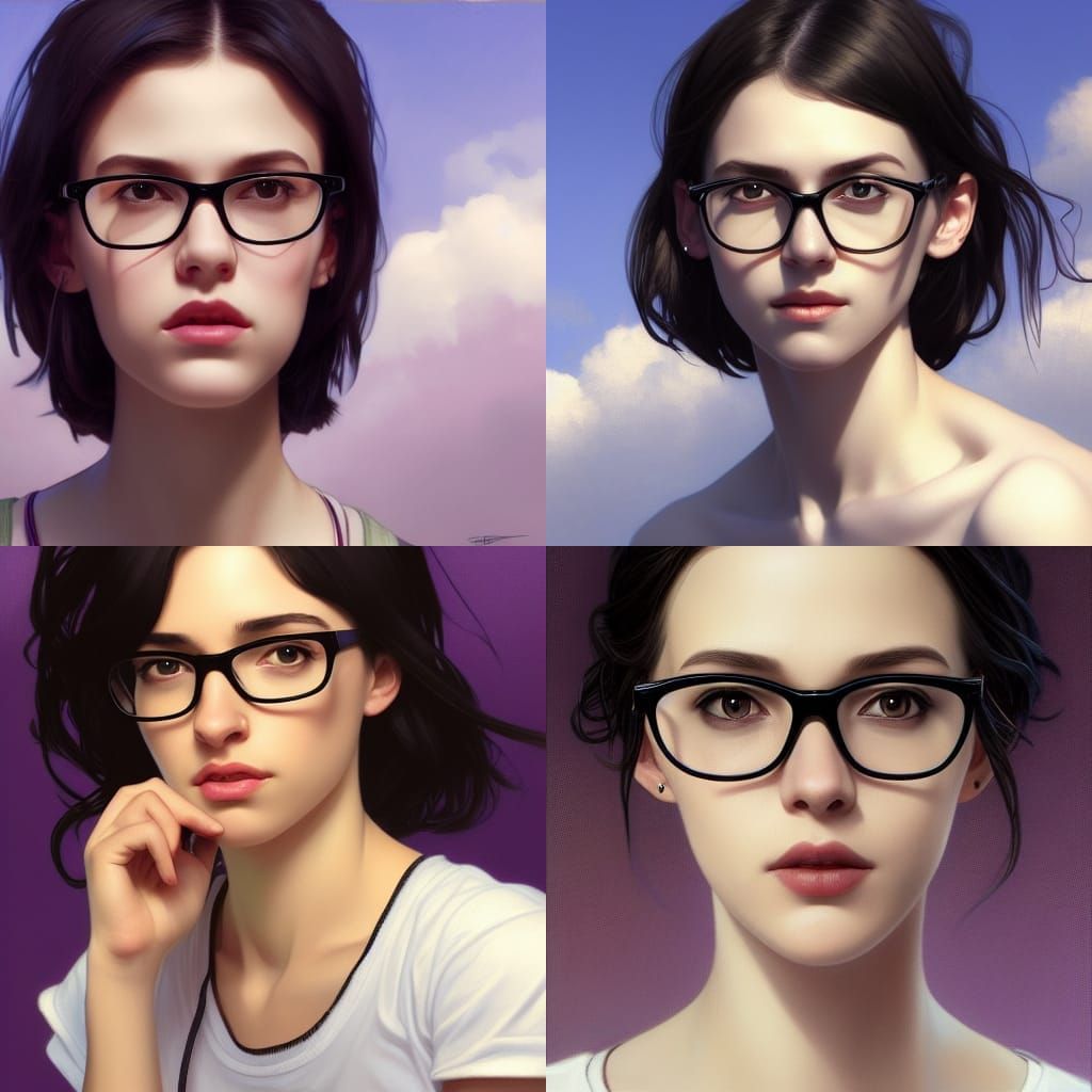 Girl with Two-Tone Hair in Hyperdetailed Portrait