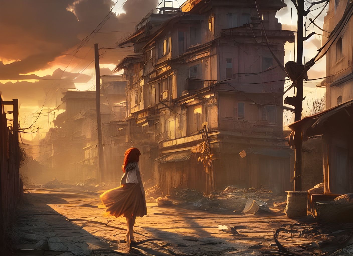 Post-Apocalyptic Sunset: Melancholic Digital Art