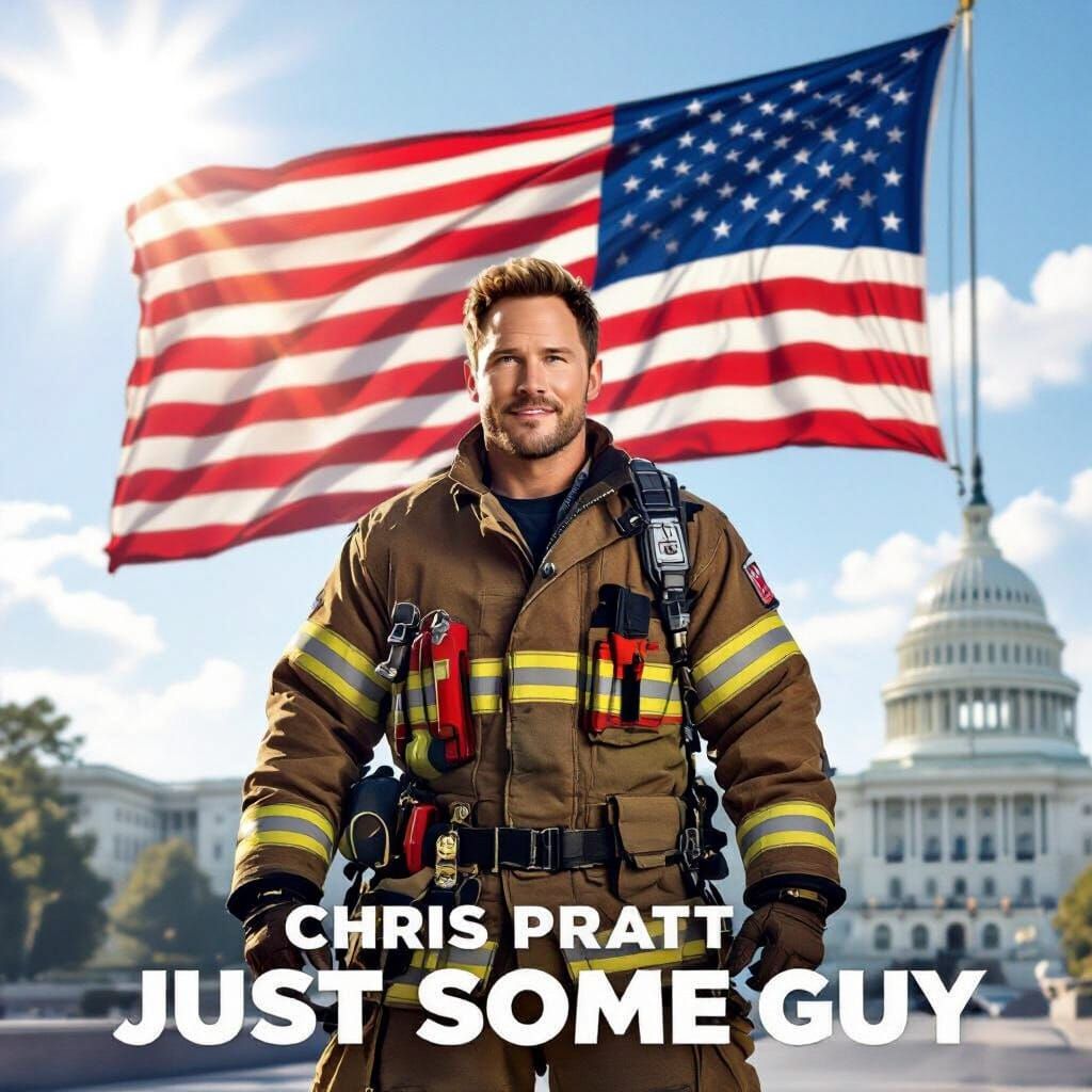 Chris Pratt as Firefighter Superhero Movie Poster