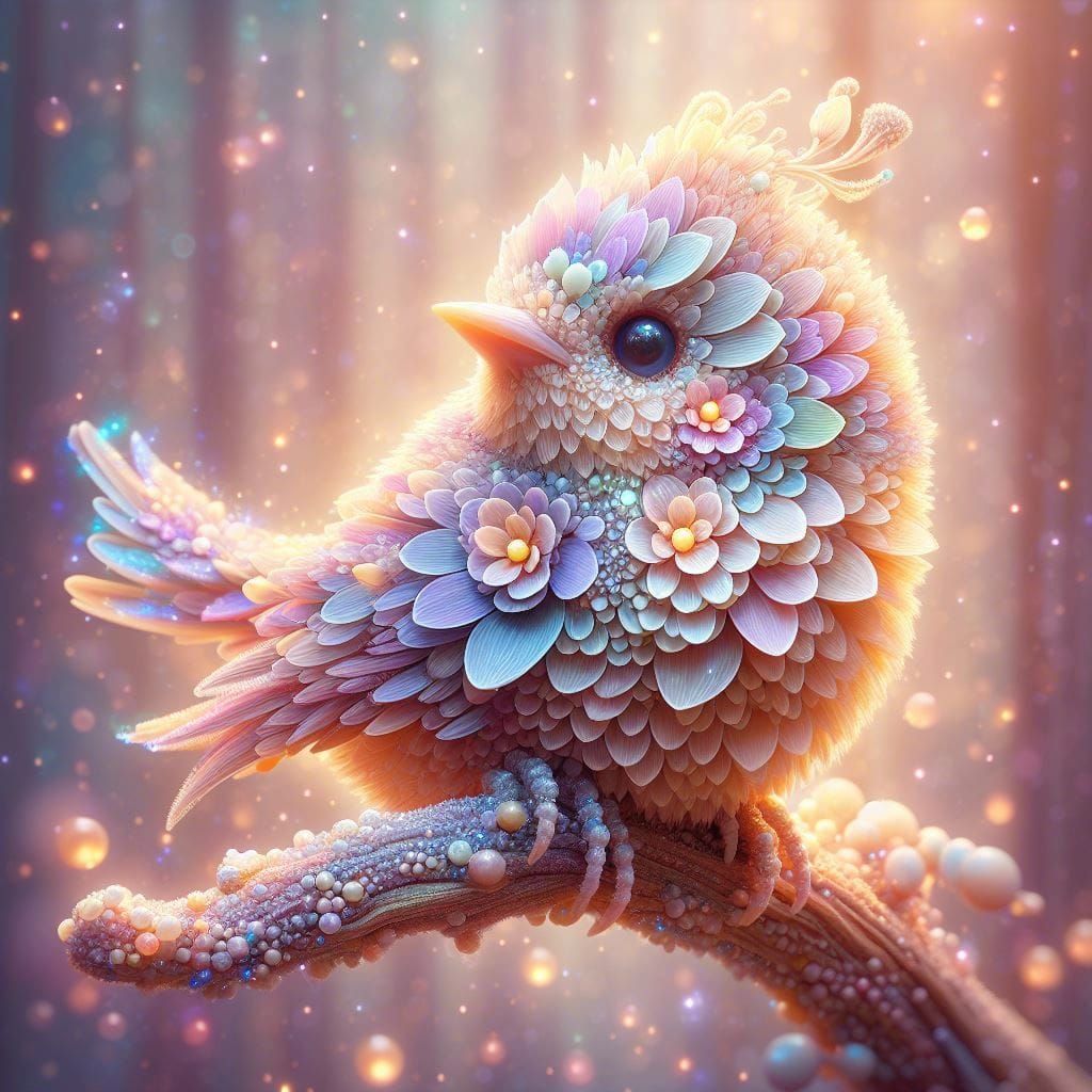 Pastel Petal Bird