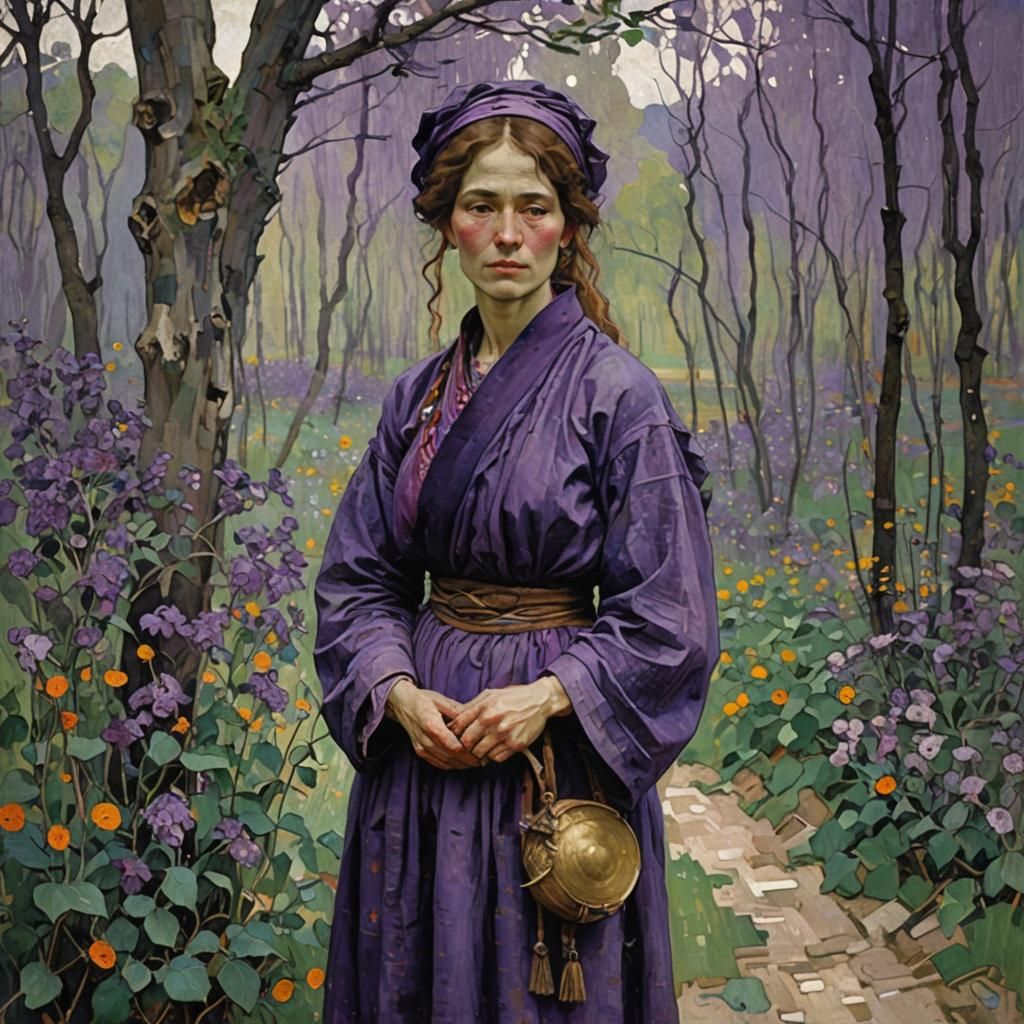 Woman in indigo