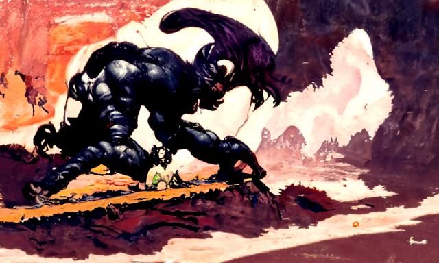 Heroic Fantasy Art in Frazetta Style